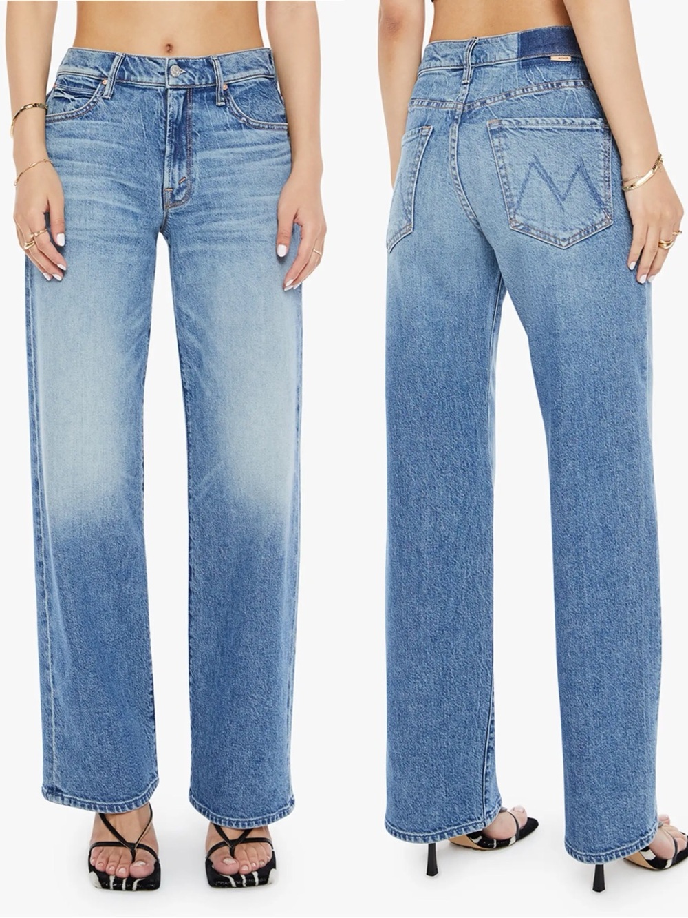 MOTHER Lil’ Mother Lil’ Mid Rise Tunnel Vision Sneak I’m a Winner 
Blue Size 29